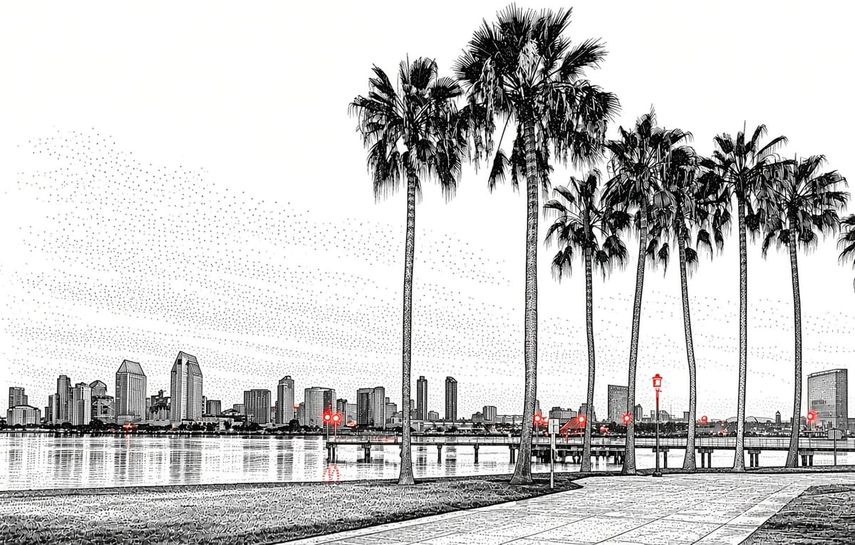 Illustration of Downtown San Diego skyline