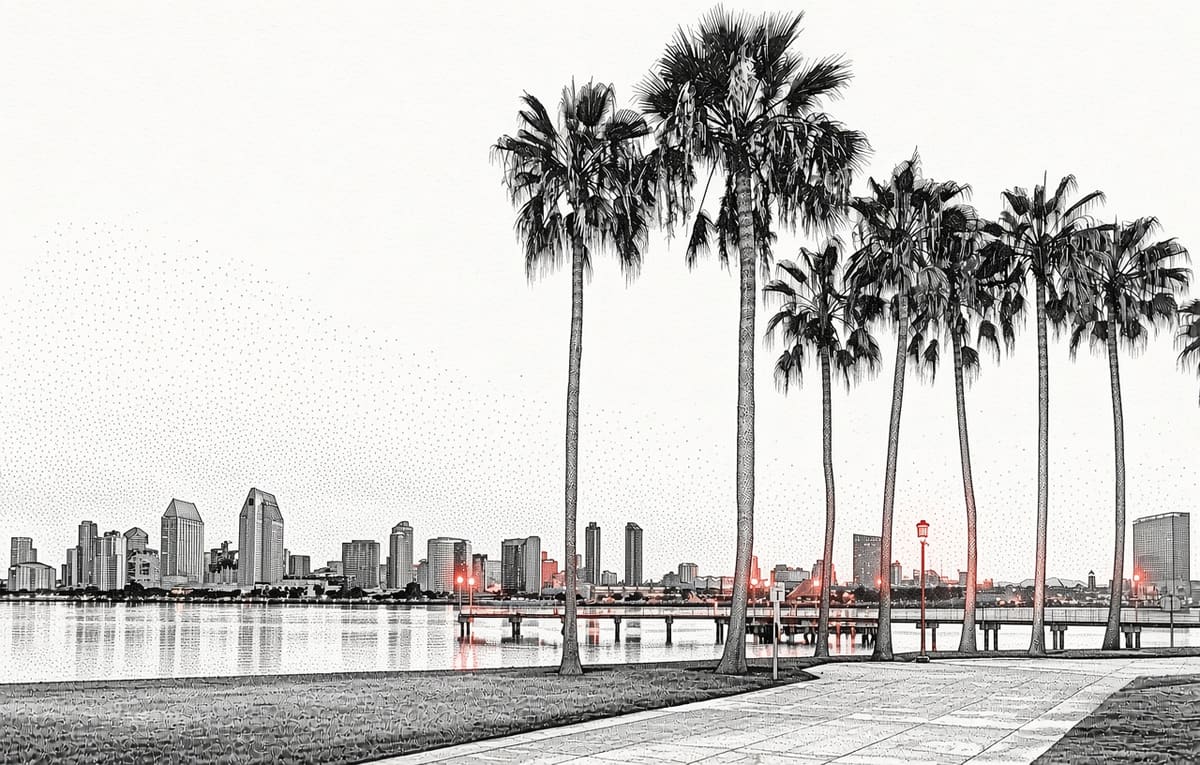 Illustration of Downtown San Diego skyline
