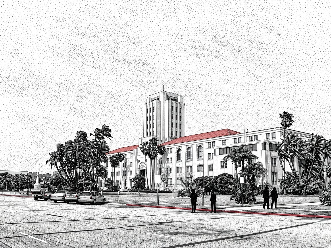 Ilustración del Centro de Administración del Condado de San Diego