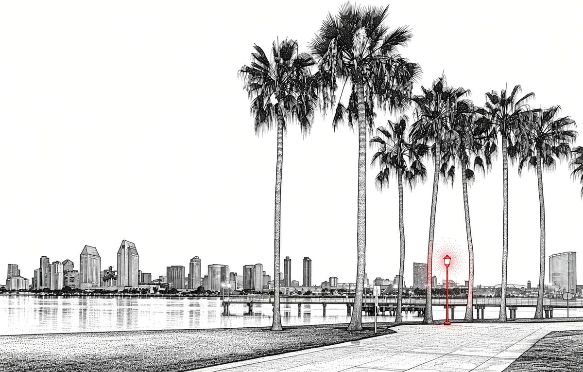 Ilustración del horizonte del centro de San Diego
