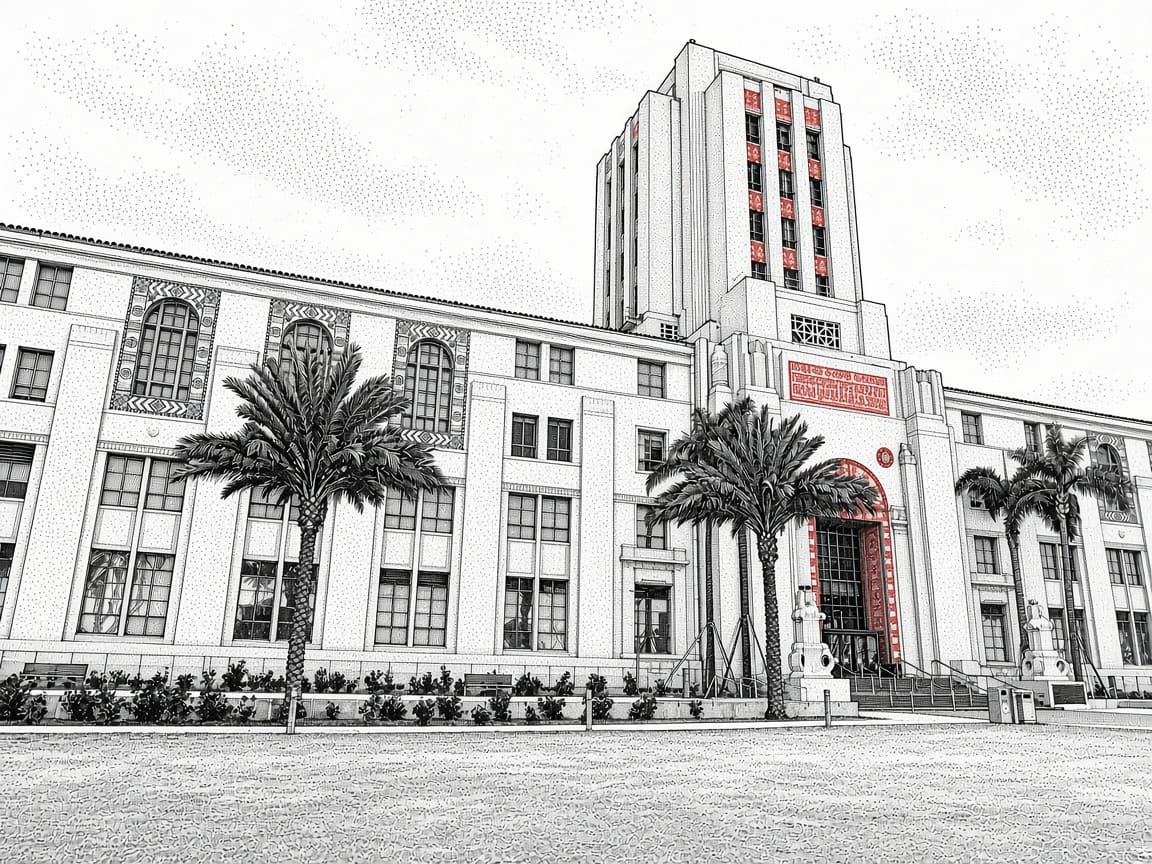 Ilustración del Centro de Administración del Condado de San Diego