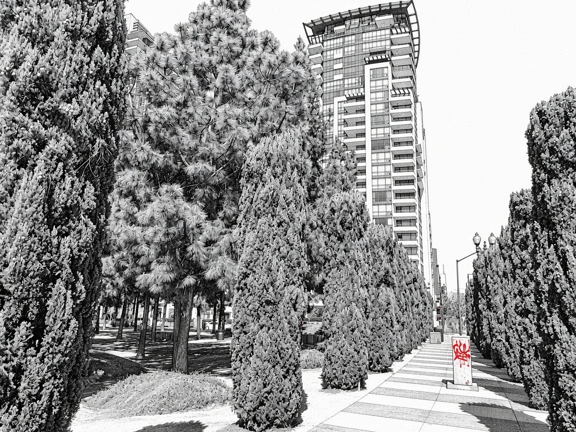 Ilustración del horizonte del centro de San Diego