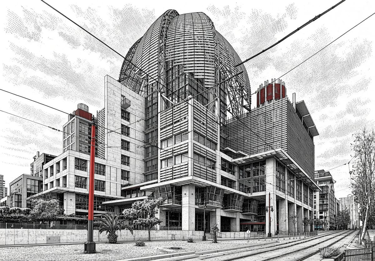 Ilustración de la Biblioteca Central de San Diego