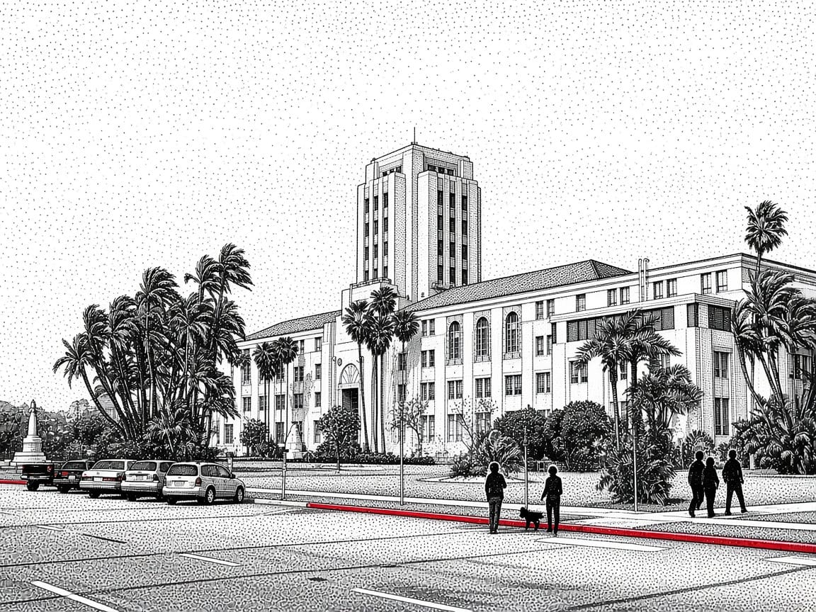 Ilustración del Centro de Administración del Condado de San Diego