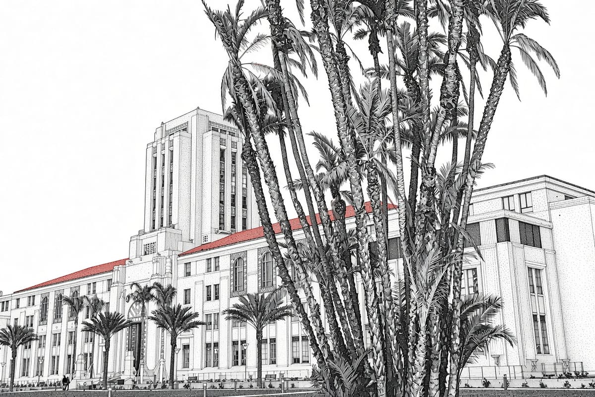 Ilustración del Centro de Administración del Condado de San Diego