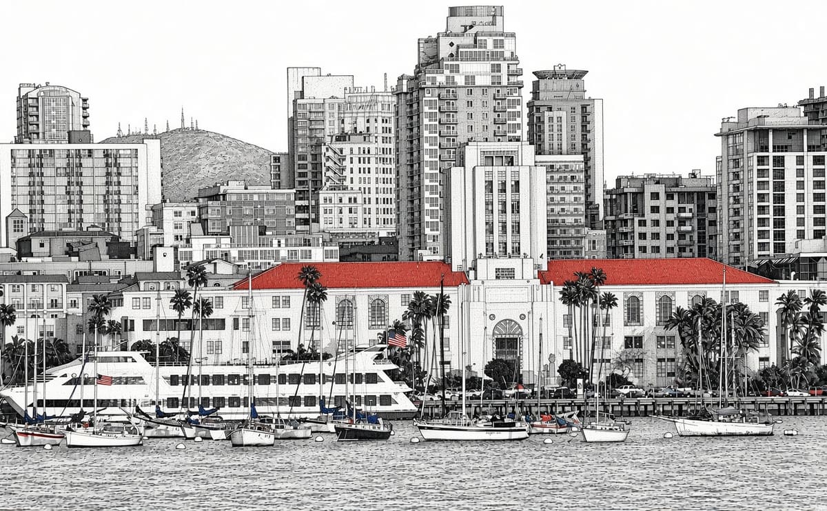 Ilustración del Centro de Administración del Condado de San Diego