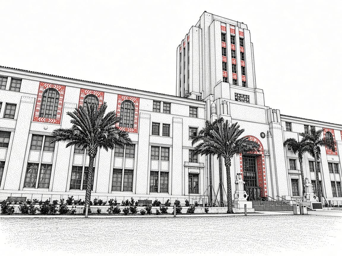 Ilustración del Centro de Administración del Condado de San Diego