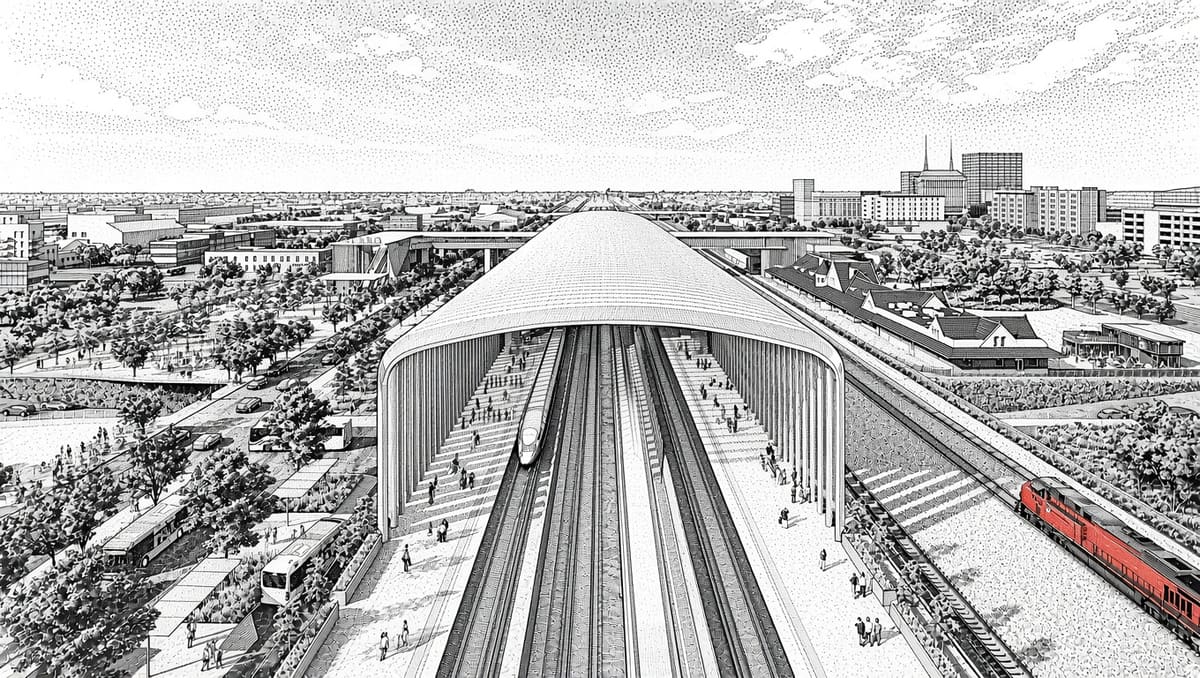 Ilustración del tren de alta velocidad de California